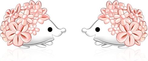 Hedgehog Stud Earrings for Women - 925 Sterling Silver Cute Hedgehog Jewelry Gifts for Hedgehogs Lovers Animal Stud Earring for Birthday in Saudi Arabia