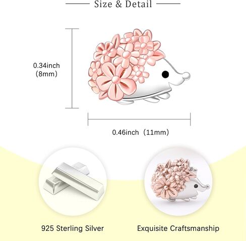 Hedgehog Stud Earrings for Women - 925 Sterling Silver Cute Hedgehog Jewelry Gifts for Hedgehogs Lovers Animal Stud Earring for Birthday in Saudi Arabia