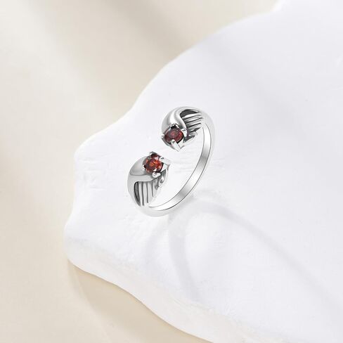 Angel Wing Ring S925 Sterling Silver Adjustable Wings Rings Jewelry Gifts for Women Men in Kuwait