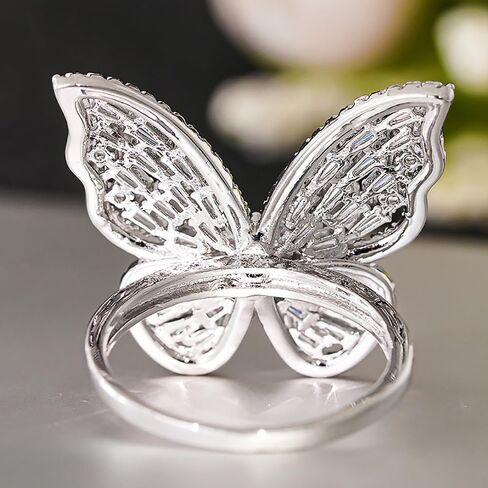 Large Butterfly CZ Full Pave Sparkling Statement Ring for Women in Kuwait