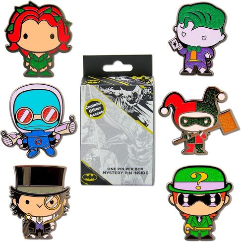 سلسلة DC Comics Chibi Villains Mystery Enamel Pin Blind Box Series أو Penguin أو Riddler أو Poison Ivy أو Mr. Freeze أو Harley Quinn أو Joker in Kuwait