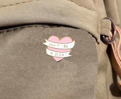 Don't Be A Dick Brooch Pins Badge for Women Men Clothing Bags Jackets Hat Accessory Decoration 2 Pcs in Saudi Arabia