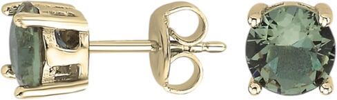 Color-Change Round Stud Earrings in 925 Sterling Silver | Turkish Diaspore Zultanite Earrings for Women | Rhodium, Gold, or Rose Gold Plated | 6x6 mm or 8x8 mm in Saudi Arabia