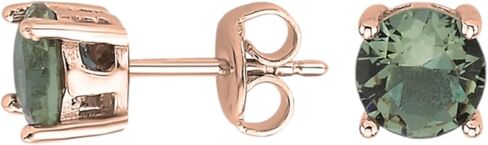 Color-Change Round Stud Earrings in 925 Sterling Silver | Turkish Diaspore Zultanite Earrings for Women | Rhodium, Gold, or Rose Gold Plated | 6x6 mm or 8x8 mm in Kuwait