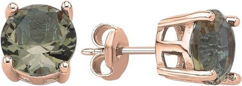 Color-Change Round Stud Earrings in 925 Sterling Silver | Turkish Diaspore Zultanite Earrings for Women | Rhodium, Gold, or Rose Gold Plated | 6x6 mm or 8x8 mm in Kuwait