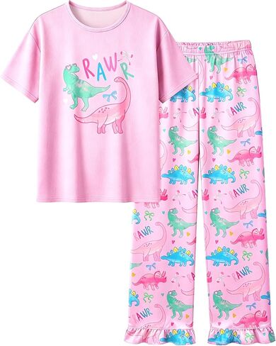 Sylfairy Girls Pajamas Summer Toddler Girl Pajamas Sets Short Sleeve and Pants Girls' Cute Sleepwear Pjs in Saudi Arabia