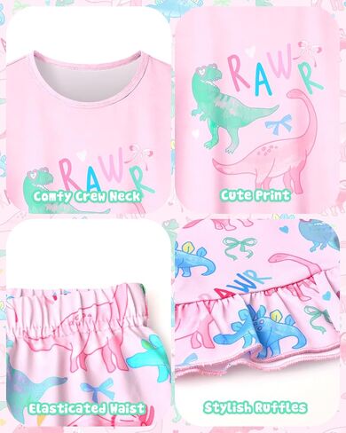 Sylfairy Girls Pajamas Summer Toddler Girl Pajamas Sets Short Sleeve and Pants Girls' Cute Sleepwear Pjs in Saudi Arabia