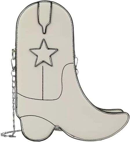Western Cowboy Boot Shaped Crossbody Bag for Women - Small Shoulder Purse with Star Design, Y2K Cowgirl Purse in Saudi Arabia