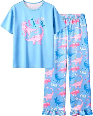 Sylfairy Girls Pajamas Summer Toddler Girl Pajamas Sets Short Sleeve and Pants Girls' Cute Sleepwear Pjs in Saudi Arabia