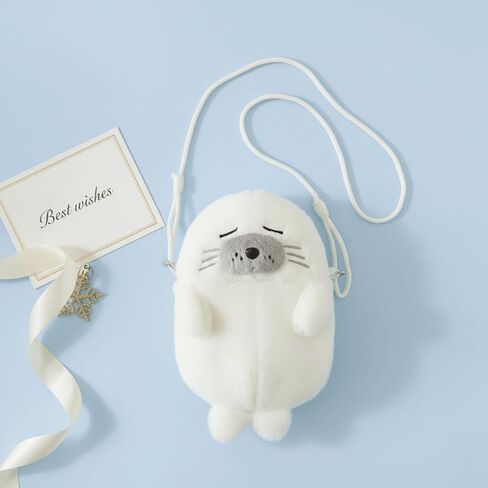Cute Kawaii Seal Plush Purse, Mini Crossbody Bag for Women Teens, Animal Lover Handbag, Small Cute Novelty Gift for Birthday Christmas in Saudi Arabia