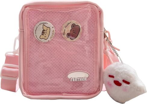 TTCAYU Ita Bag Crossbody with Insert Small Pin Display Trading Purse Kawaii Itabag Min Clear Phone Bag for Girl Women Anime in Saudi Arabia