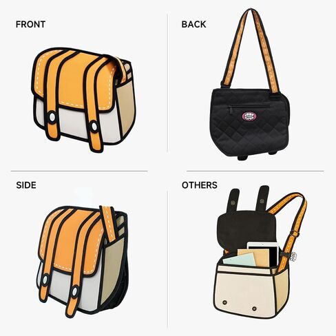 Original 2D Cartoon Crossbody Bag Purse (Cheese), Fun Novelty Cross Body Funny Anime Messenger Bags for Women, Carries Digital Camera, Essentials for Daily and Travel in Saudi Arabia