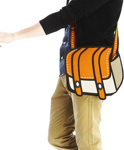 Original 2D Cartoon Crossbody Bag Purse (Cheese), Fun Novelty Cross Body Funny Anime Messenger Bags for Women, Carries Digital Camera, Essentials for Daily and Travel in Saudi Arabia