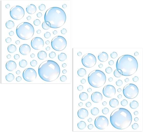 2 Sheets Bubble Stickers,Colorful Bubble Decorations for Wall | Underwater Mermaid Theme Self Adhesive Bubbles Cutouts Ocean Bathroom Decor for Birthday Party in Kuwait