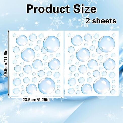 2 Sheets Bubble Stickers,Colorful Bubble Decorations for Wall | Underwater Mermaid Theme Self Adhesive Bubbles Cutouts Ocean Bathroom Decor for Birthday Party in Kuwait