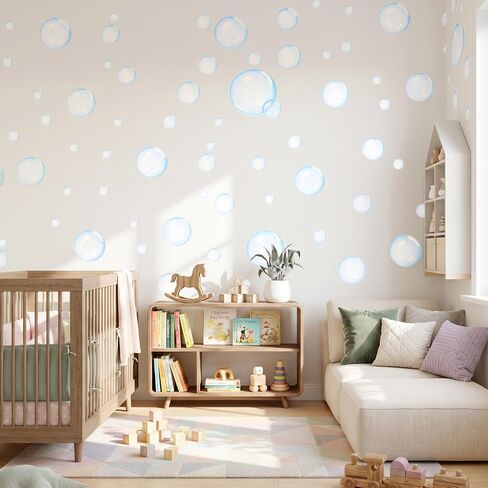 2 Sheets Bubble Stickers,Colorful Bubble Decorations for Wall | Underwater Mermaid Theme Self Adhesive Bubbles Cutouts Ocean Bathroom Decor for Birthday Party in Kuwait