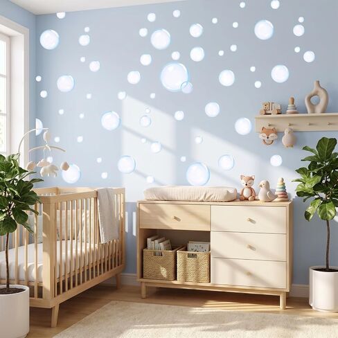 2 Sheets Bubble Stickers,Colorful Bubble Decorations for Wall | Underwater Mermaid Theme Self Adhesive Bubbles Cutouts Ocean Bathroom Decor for Birthday Party in Kuwait