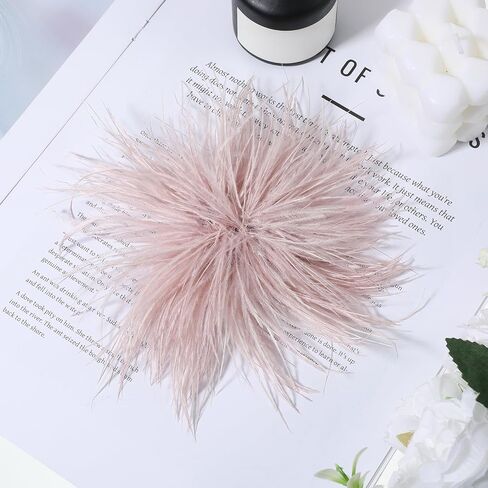 150mm Large Feather Brooch Pin, Oversized Ostrich Feathers Lapel Pin Unisex, for Wedding Suit Dress Shawl Dance Party Banquet in Saudi Arabia