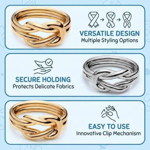 6pcs Scarf Ring Set, Scarf Clip, Neck Scarf Ring for Women, Decorative Accessory for Fashion Scarves and Neckwear, Golden and Silver Color in Saudi Arabia