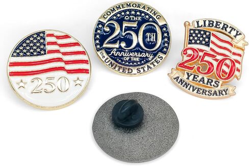 4 Pcs US 250th Anniversary Commemorative Enamel Lapel Pins 1776-2026 Patriotic Souvenir Brooches for Independence Day Collectible Gift in Saudi Arabia