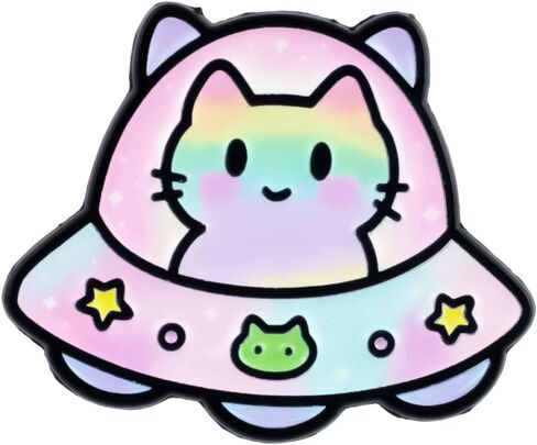 لطيف القط جسم غامض الفضاء الخارجي المينا دبوس، kawaii الغريبة هريرة دبوس بروش لمحبي الفضاء والقط، الكرتون الفضاء الحيوان بروش شارة، رائعتين هريرة طية صدر السترة شارات، لطيف هدية صغيرة لمحبي الحيوانات، kawaii الباستيل نمط هدية مجوهرات التبعي in Kuwait