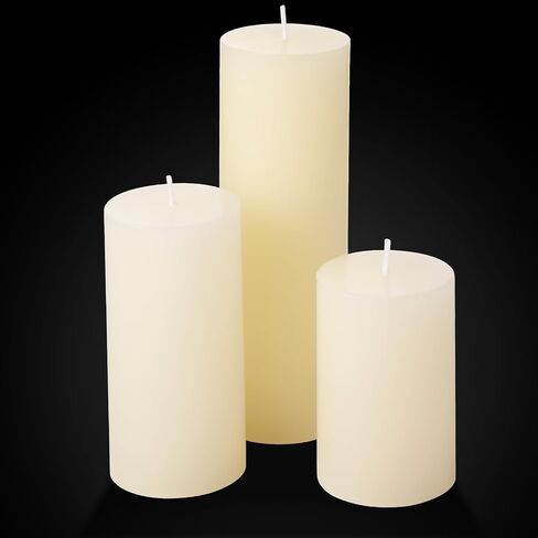 Shihanee 120 Pcs Pillar Candles and Glass Cylinder Vases Clear Cylinder Holders for Slim Pillar Candles Table Decoration (Ivory White) in Kuwait