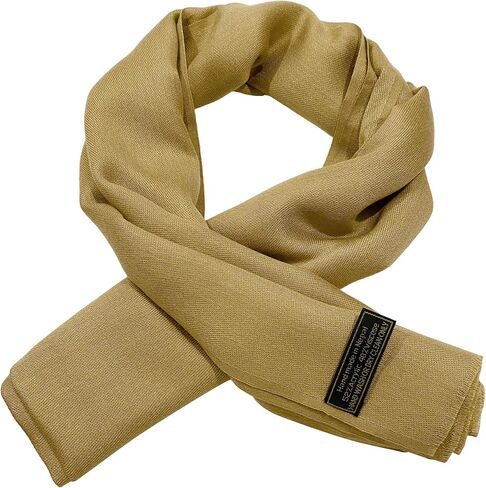 CJ Apparel Gold Solid Color Fringe Design Nepalese Shawl Seconds Scarf Wrap Stole Throw Head Wrap Pashmina Gift Hand Made in Nepal New in Saudi Arabia