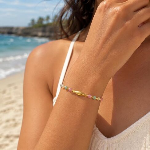 Frodete Colorful Beaded Braclet for Women Dopamine Fish Charm Bracelet Summer Dresses Outfits Beach Wear Vacation Jewelry Gifts in Saudi Arabia