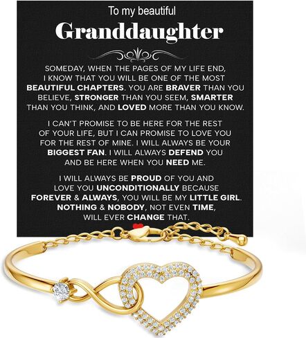 Larvincy To My Beautiful Granddaughter Bracelet With Heartfelt Message & Elegant Box - Granddaughter Gifts from Grandma Grandparents, Love Jewelry On Valentines Day, Birthday, Graduation, Christmas in Saudi Arabia