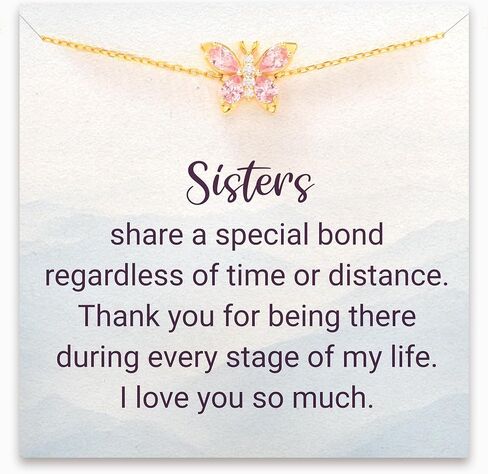 STORYJEWELLERY Sister Bracelet, Sister Christmas Gifts, Sisters Gifts from Sisters, Butterfly Necklace, Sisterhood Jewelry, Xmas Presents in Saudi Arabia