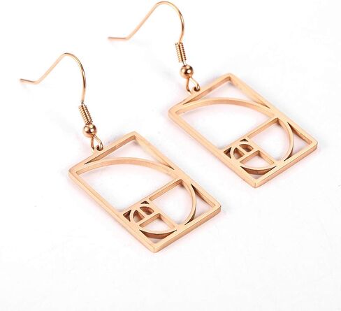 18K Gold Plated Mathematics Science Drop Earrings Geometic Fibonacci Sequence Dangle Earrings Teacher Gift in Saudi Arabia