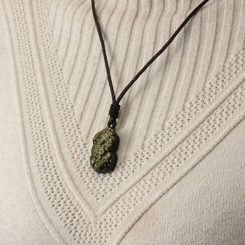 Fengshui Pixiu Pi Yao Gold Sheen Obsidian Pendant Necklace Feng Shui Healing Stone Amulet Talisman for Wealth good Luck in Saudi Arabia