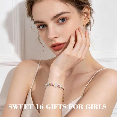 igvean 16th Birthday Gifts for Girls Sweet 16 Gifts Natural Crystal Bracelet Sweet Sixteen Gift for Daughter Niece Granddaughter Friends Happy 16th Birthday Card in Saudi Arabia