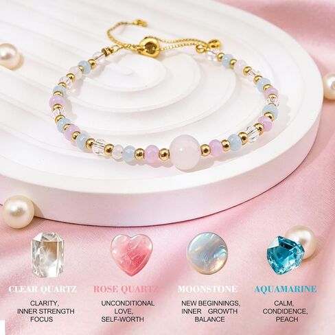 igvean 16th Birthday Gifts for Girls Sweet 16 Gifts Natural Crystal Bracelet Sweet Sixteen Gift for Daughter Niece Granddaughter Friends Happy 16th Birthday Card in Saudi Arabia