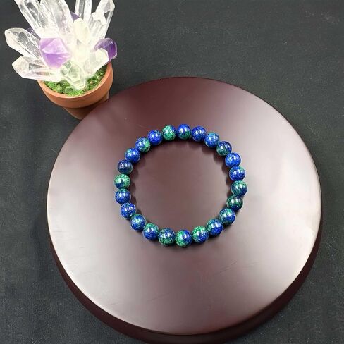 Beaded Stretch Bracelets for Women Men Soothing Lapis Lazuli Bracelet Handmade Natural Crystal Beads Jewelry in Kuwait