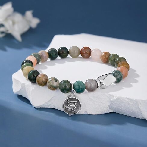 Nature Stone Allah Bracelet for Women Men Stainless Steel Dainty Muslim Prayer Beads Stretch Tasbih Allah Bracelets Islamic Jewelry Ramadan Eid Gifts in Saudi Arabia