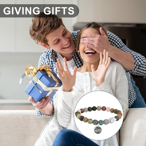 Nature Stone Allah Bracelet for Women Men Stainless Steel Dainty Muslim Prayer Beads Stretch Tasbih Allah Bracelets Islamic Jewelry Ramadan Eid Gifts in Saudi Arabia