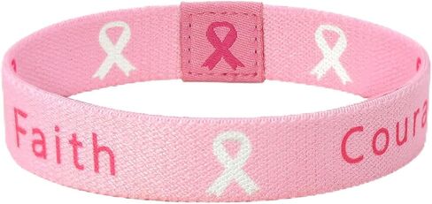 Nanafast Breast Cancer Awareness Wristband - Elastic Pink Ribbon Bracelet for Women in Saudi Arabia