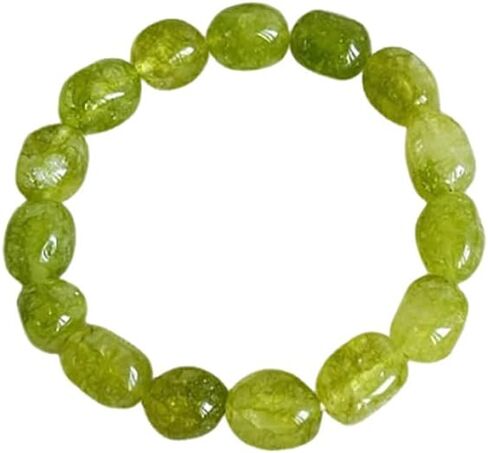 Natural Crystal Beaded Bracelet for Women, Genuine Gemstone Stretch Bracelet 8–10mm Irregular Stone Beads, Colorful Healing Crystal Jewelry for Everyday Wear and Gift in Kuwait