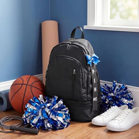 Hosuly Cheerleading Backpack with Shoe Compartment, Cheer Bag with Bow Keychain Lightweight Waterproof Cheerleading Gifts for Girls & Cheerleaders, School Sports Bag in Kuwait