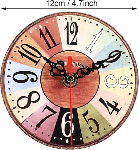 KIMISS Small Wall Clock, 1Pc Artistic, Round Antique Wall Clock Small MDF Home Office Wall Clock Decoration #3 5 European (29) in Kuwait