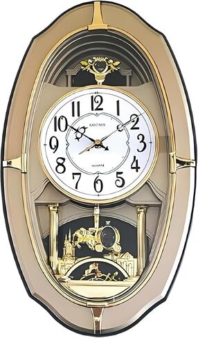 ICE Armor 20.5" H Light Brown and Golden Color Elegant Decorative Wall Clock Decorative Wall Timepiece Adds Timeless Charm to Any Room Unique Gift Idea in Kuwait