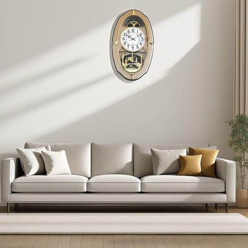 ICE Armor 20.5" H Light Brown and Golden Color Elegant Decorative Wall Clock Decorative Wall Timepiece Adds Timeless Charm to Any Room Unique Gift Idea in Kuwait