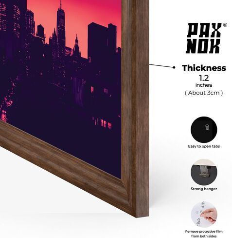 Walnut A2 Picture Frame - Display 11.7x16.5 Mat Within A2 Frame or 16x23 Without Mat - Wall Mount or Horizontal/Vertical Hanging, Durable HD Cover, 1 Pack in Saudi Arabia