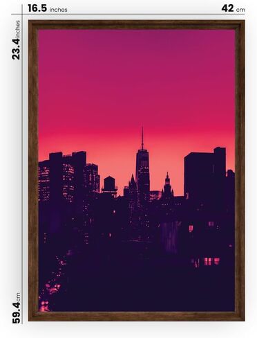 Walnut A2 Picture Frame - Display 11.7x16.5 Mat Within A2 Frame or 16x23 Without Mat - Wall Mount or Horizontal/Vertical Hanging, Durable HD Cover, 1 Pack in Saudi Arabia