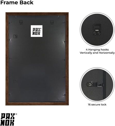 Walnut A2 Picture Frame - Display 11.7x16.5 Mat Within A2 Frame or 16x23 Without Mat - Wall Mount or Horizontal/Vertical Hanging, Durable HD Cover, 1 Pack in Saudi Arabia