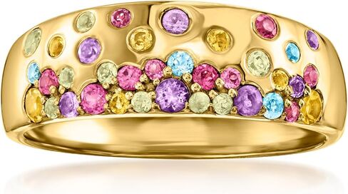 Ross-Simons 0.45 ct. t.w. Scattered Multi-Gemstone Ring in 18kt Gold Over Sterling in Saudi Arabia