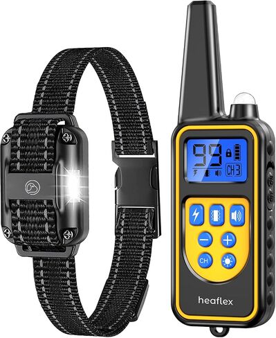 Dog Shock Collar with Remote, Dog Training Electric Collar, Waterproof Rechargeable, 1640ft Dog Shock Collar with LED Light, Beep, Vibration, Shock for Medium/Large 3 Electronic Collars Dogs in Kuwait