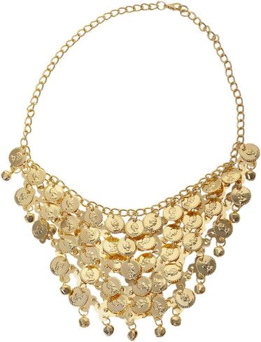 Belly Dance Gypsy Jewelry, Gold Necklace & Earrings For Halloween in Saudi Arabia