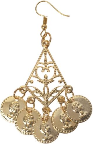 Belly Dance Gypsy Jewelry, Gold Necklace & Earrings For Halloween in Saudi Arabia